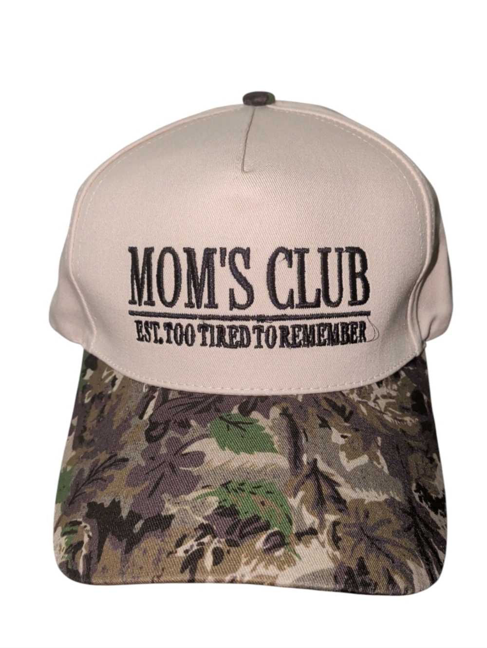 New Mom's Club Too Tired To Remember Camo Leaf Fashion Cap Hat